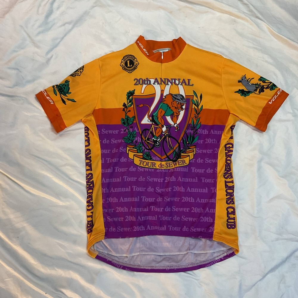 Vintage Voler 20th Annual Tour de Sewer Lions Club Cycling Shirt - Unique